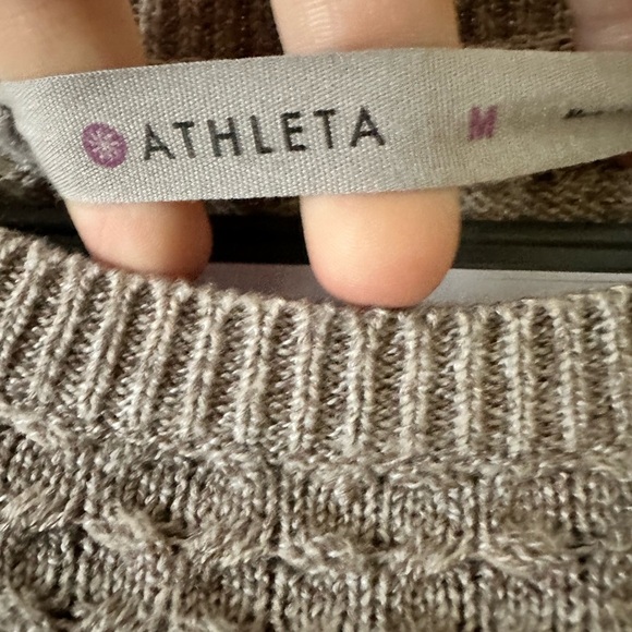 Athleta women’s honeycomb sweater tunic thermal grey size medium - Picture 5 of 8